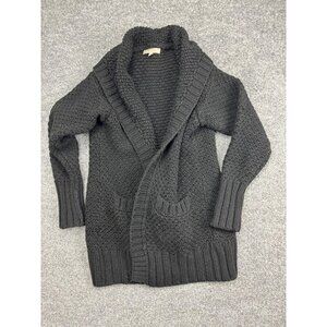 Bianca B Sweater Cardigan Womens Medium Black Wool Blend Shawl Collar Italy